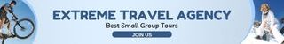 Blue Photo Minimalistic Extreme Travel Agency Mobile Banner